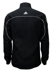 adidas Black with White Stripes Windbreaker Style Team Jacket Back View