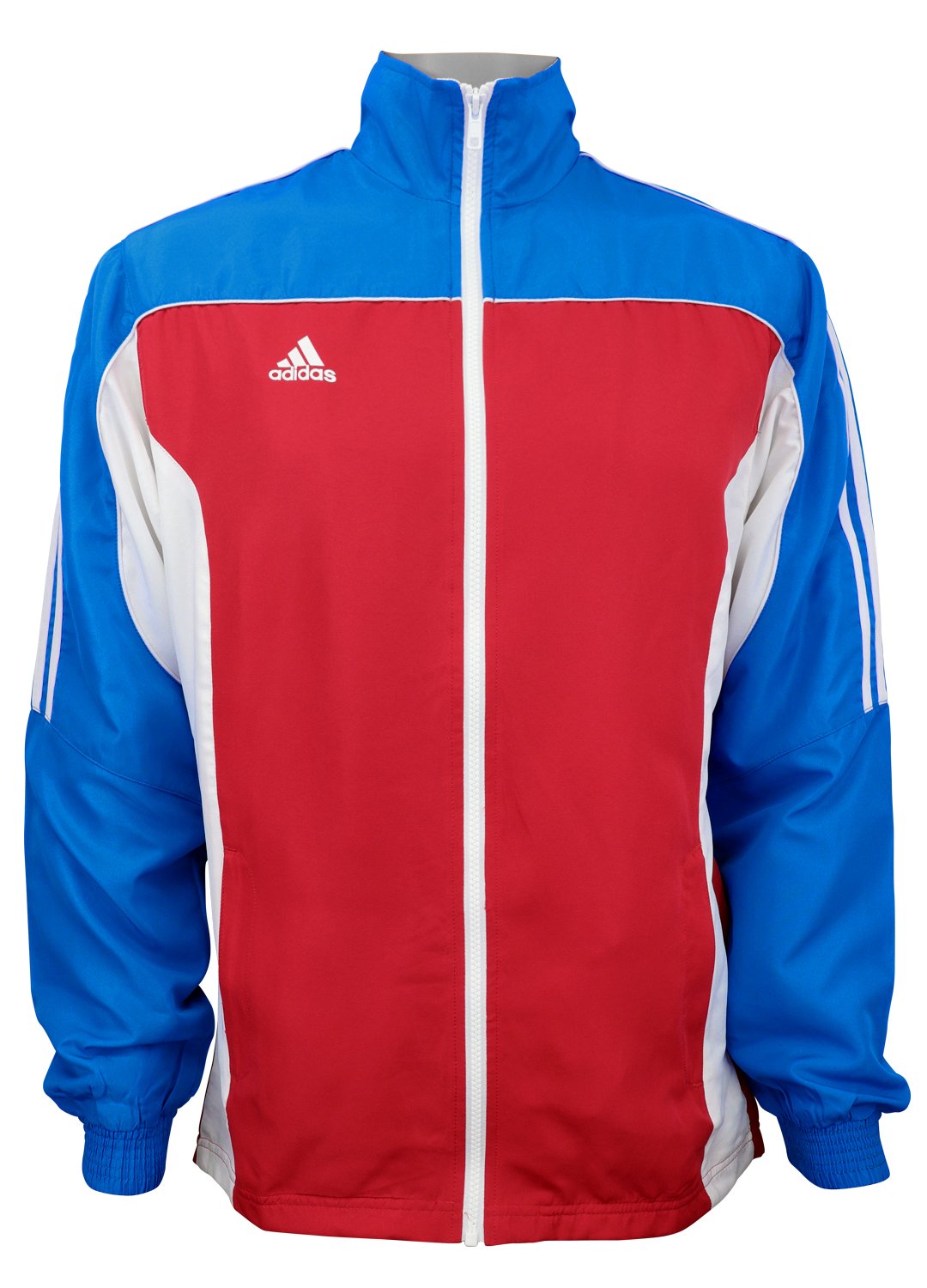 adidas Red White Blue Windbreaker Style Team Jacket Front View