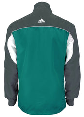 adidas Teal Grey White Windbreaker Style Team Jacket Back View
