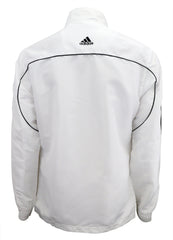 adidas White with Black Stripes Windbreaker Style Team Jacket Back View