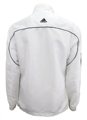adidas White with Black Stripes Windbreaker Style Team Jacket Back View